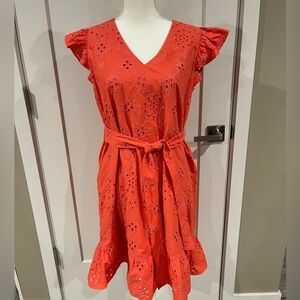 Isabel & Nina, Coral Eyelet dress, size 14
